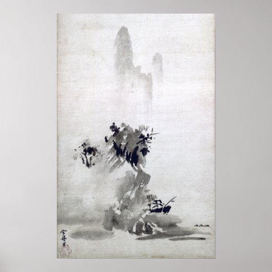 Landschap Sesshu Toyo Haboku-Sansui Poster (Voorkant)