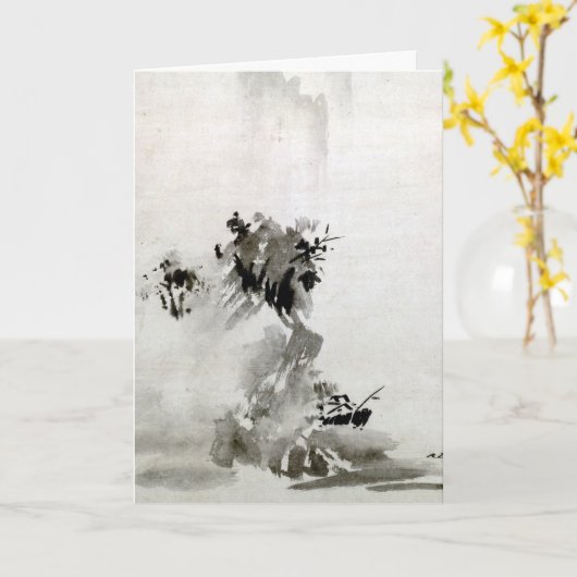 Landschap Sesshu Toyo Haboku-Sansui Poster Kaart (Gele Bloem)