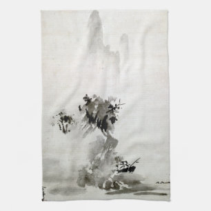 Landschap Sesshu Toyo Haboku-Sansui Theedoek