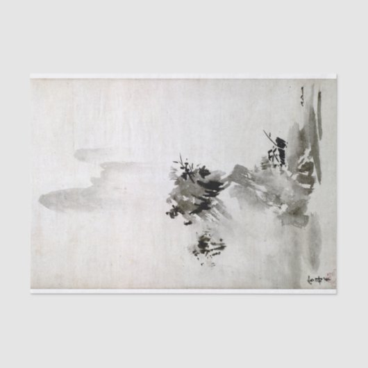 Landschap Sesshu Toyo Haboku-Sansui Tissuepapier (Voorkant)