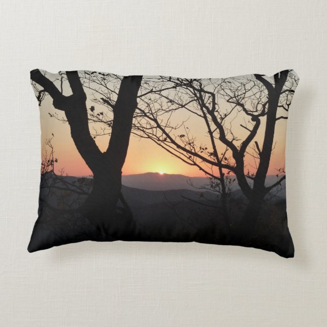 Landschap Shenandoah Sunset National Park Decoratief Kussen (Achterkant)