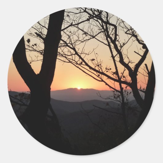 Landschap Shenandoah Sunset National Park Ronde Sticker (Voorkant)