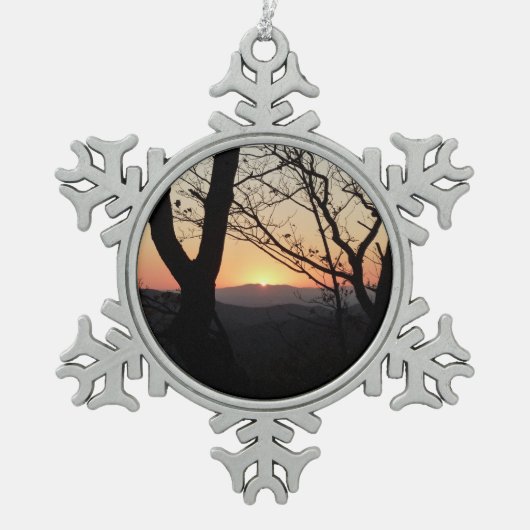 Landschap Shenandoah Sunset National Park Tin Sneeuwvlok Ornament (Voorkant)
