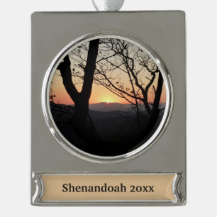 Landschap Shenandoah Sunset National Park Verzilverd Banner Ornament