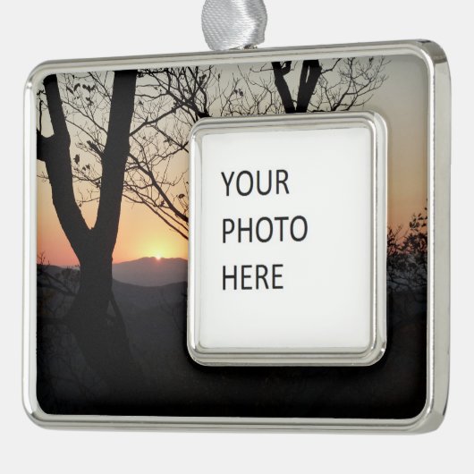 Landschap Shenandoah Sunset National Park Verzilverd Omlijst Ornament (Links)