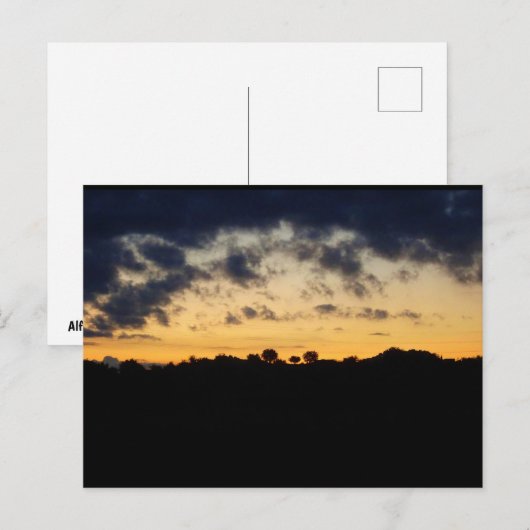 Landschap Silhouet in Schemer Briefkaart (Voorkant / Achterkant)