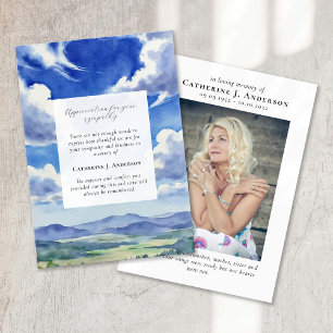 Landschap Sky Memorial Foto Sympathy Begrafenis Bedankkaart