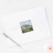 Landschap, Snowdon Vierkante Sticker (Envelop)