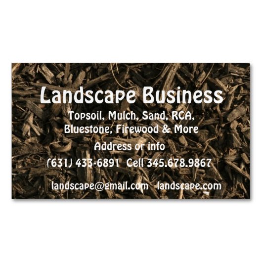 Landschap Soil Gardening Sod Business Magnetisch Visitekaartje (Voorkant)