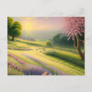 Landschap Spring Garden Scene Briefkaart