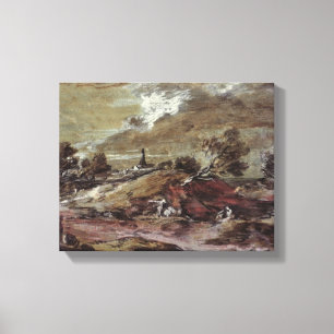 Landschap: Storm-effect, 18e eeuw Canvas Afdruk