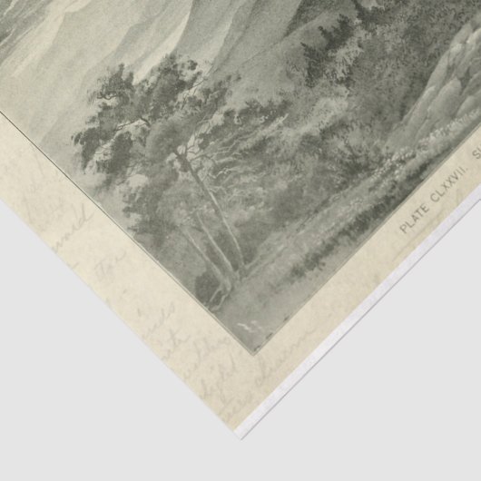 Landschap Sunset Mountains Ephemera Decoupage Tissuepapier (Detail)