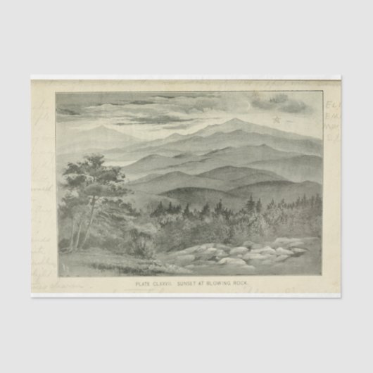 Landschap Sunset Mountains Ephemera Decoupage Tissuepapier (Voorkant)