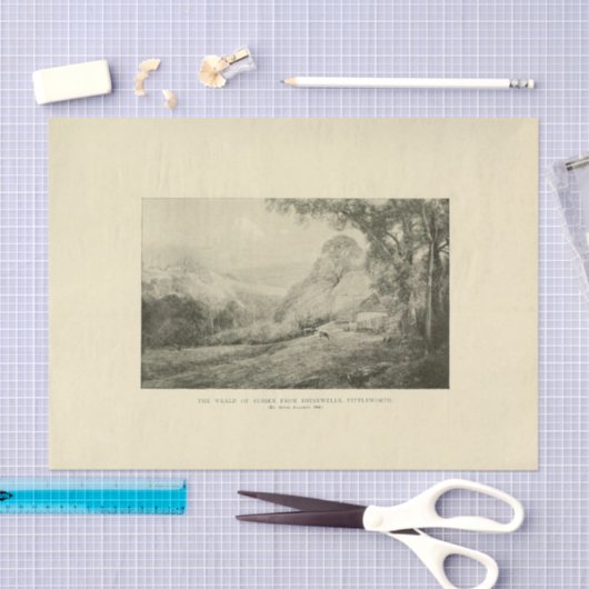 Landschap Sussex bomen Ephemera Decoupage Tissuepapier (Craft)