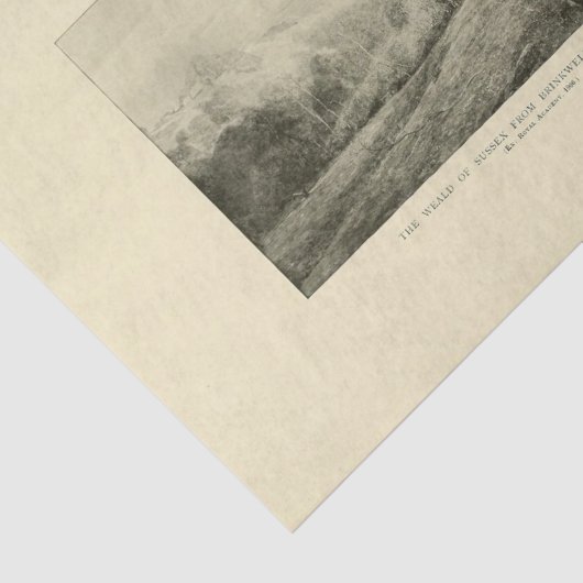 Landschap Sussex bomen Ephemera Decoupage Tissuepapier (Detail)