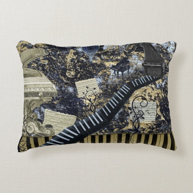 Landschap toetsenbord decoratief kussen (Voorkant)