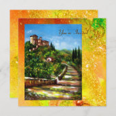 LANDSCHAP TOSCANE, rode groene gele gouden glinste Kaart (Voorkant / Achterkant)