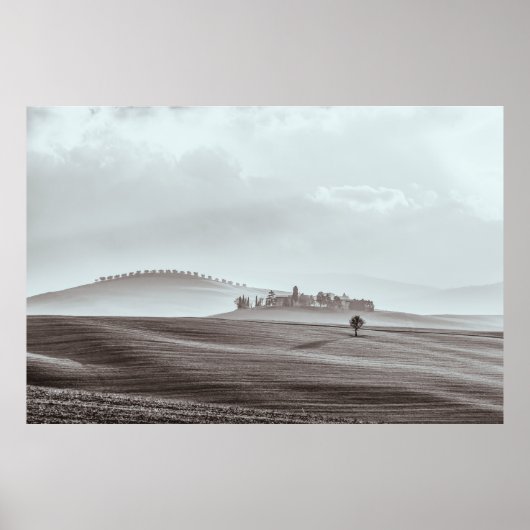 Landschap Toscane zachte kleuren Poster (Voorkant)