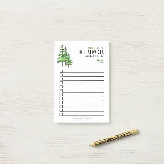 Landschap Tree Services Business Checklist Post-it® Notes (Op bureau)
