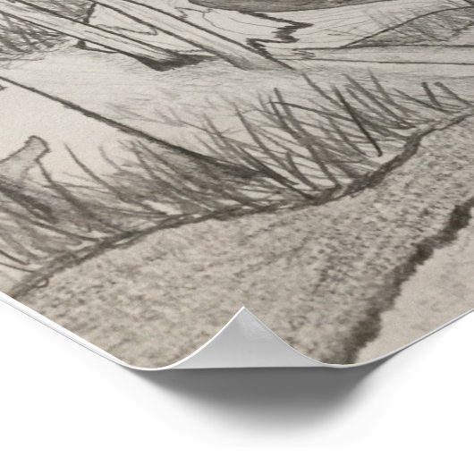 Landschap (Trees, Pond en Fresh Air) Poster (Hoek)