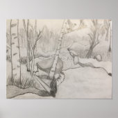 Landschap (Trees, Pond en Fresh Air) Poster (Voorkant)