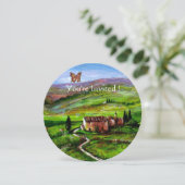 LANDSCHAP TUSCANIË. GROENE HEUVELEN MET VLINDER KAART (Staand voorkant)