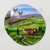 LANDSCHAP TUSCANJE. GROENE HEUVELEN MET VLINDER KAART (Voorkant / Achterkant)