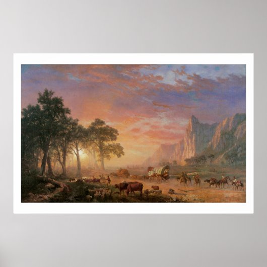 Landschap uit het verleden, Oregon Trail van Biers Poster (Voorkant)