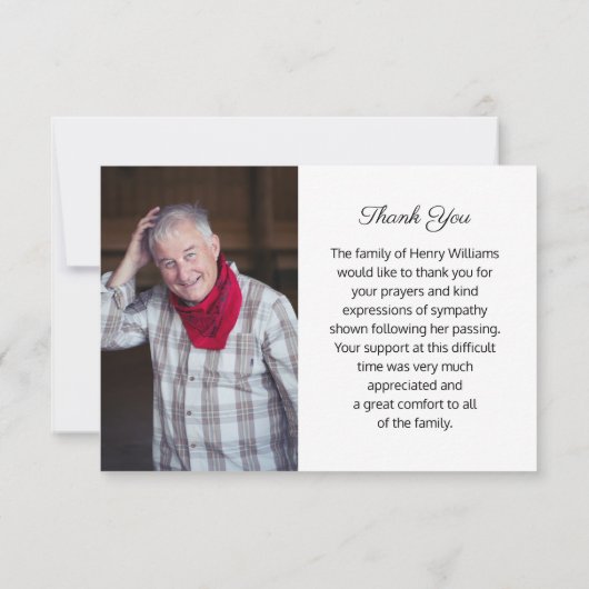 Landschap Uitvaart Foto Memorial Dank u kaart (Achterkant)