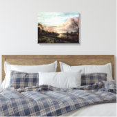 landschap van 1650 op Sunset Canvas Print (Insitu (Slaapkamer))