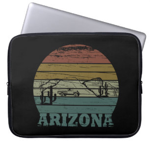 landschap van Arizona state vintage zonsondergang Laptop Sleeve