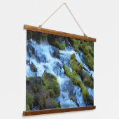 Landschap van boswaterval hangend wandkleed (Gebogen)