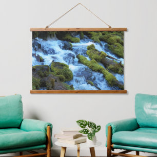 Landschap van boswaterval hangend wandkleed