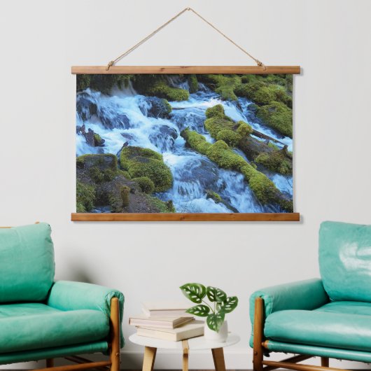Landschap van boswaterval hangend wandkleed (Woonkamer)