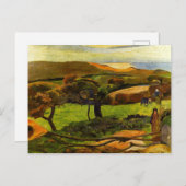 Landschap van Bretagne door Paul Gauguin Briefkaart (Voorkant / Achterkant)