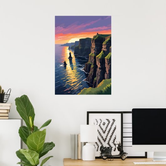 Landschap van de Cliffs of Moher Poster (Thuiskantoor)