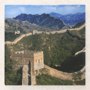 Landschap van de Grote Muur, Jinshanling, China Glazen Onderzetter
