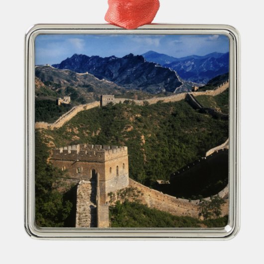 Landschap van de Grote Muur, Jinshanling, China Metalen Ornament (Voorkant)