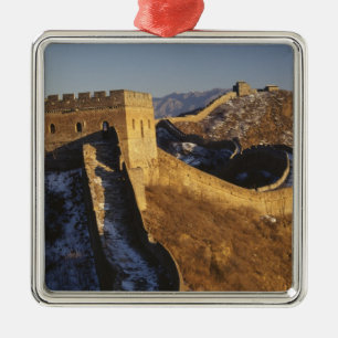 Landschap van de Grote Muur onder zonsondergang, C Metalen Ornament