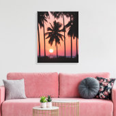 Landschap van de kokospalm canvas afdruk (Insitu (Woonkamer))
