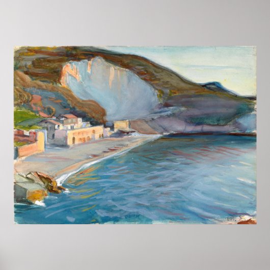 Landschap van de kust van Napels, M. Enckell Poster (Voorkant)