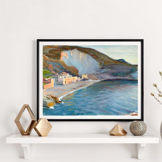 Landschap van de kust van Napels, M. Enckell Poster