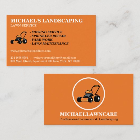 Landschap van de Lawn Service Visitekaartje (Voorkant / Achterkant)