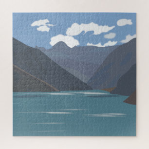 Landschap van de Natuur van het Chileense bergmeer Legpuzzel