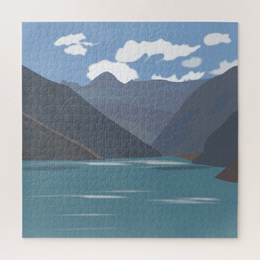 Landschap van de Natuur van het Chileense bergmeer Legpuzzel (Verticaal)