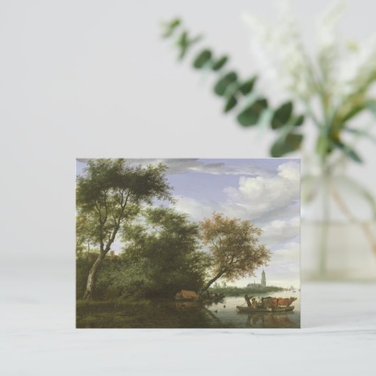 Landschap van de rivier briefkaart (Staand voorkant)