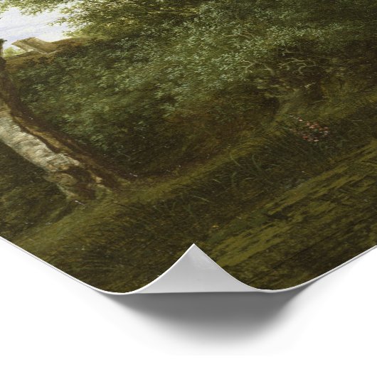 Landschap van de rivier poster (Hoek)