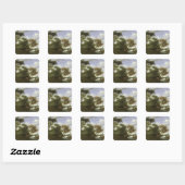 Landschap van de rivier vierkante sticker (Vel)