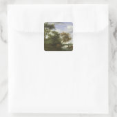 Landschap van de rivier vierkante sticker (Tas)