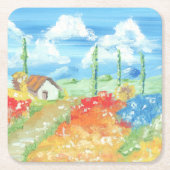 Landschap van de uitgestrektheid van Toscane Kartonnen Onderzetters (Voorkant)